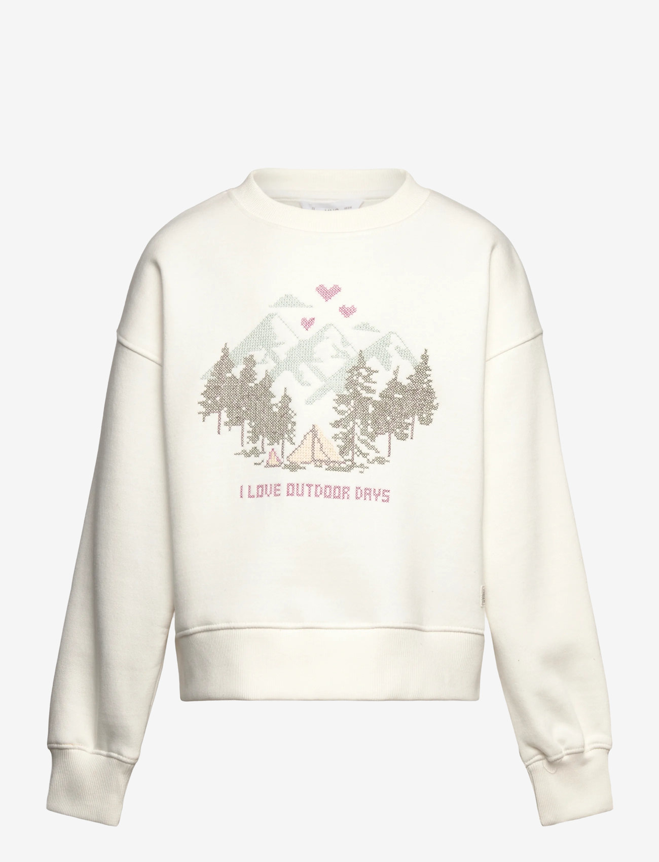 Mango - Embroidered cotton sweatshirt - efterårstøj - natural white - 0