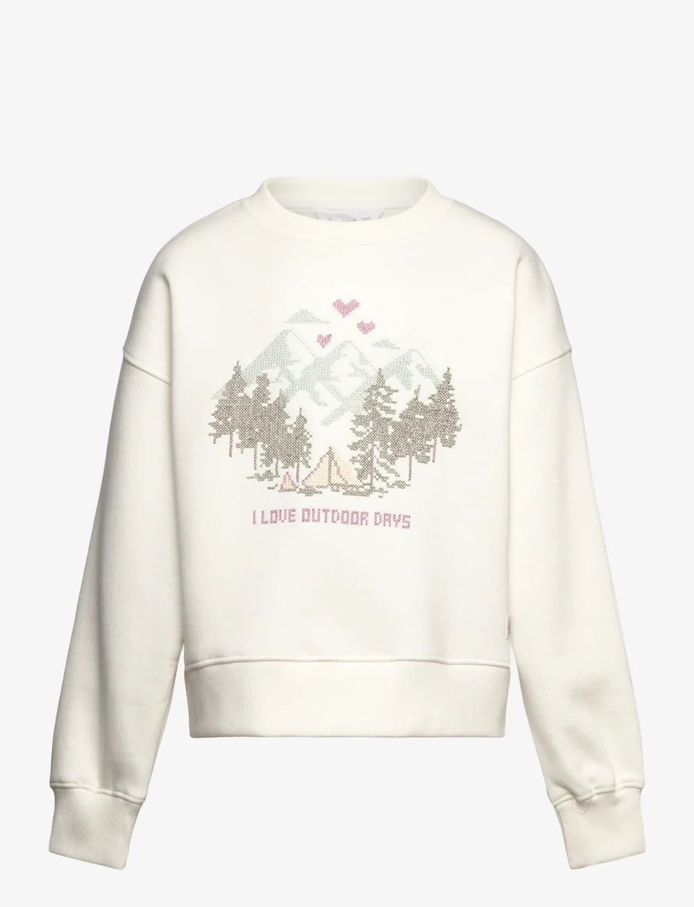 Mango - Embroidered cotton sweatshirt - sweatshirts - natural white - 0