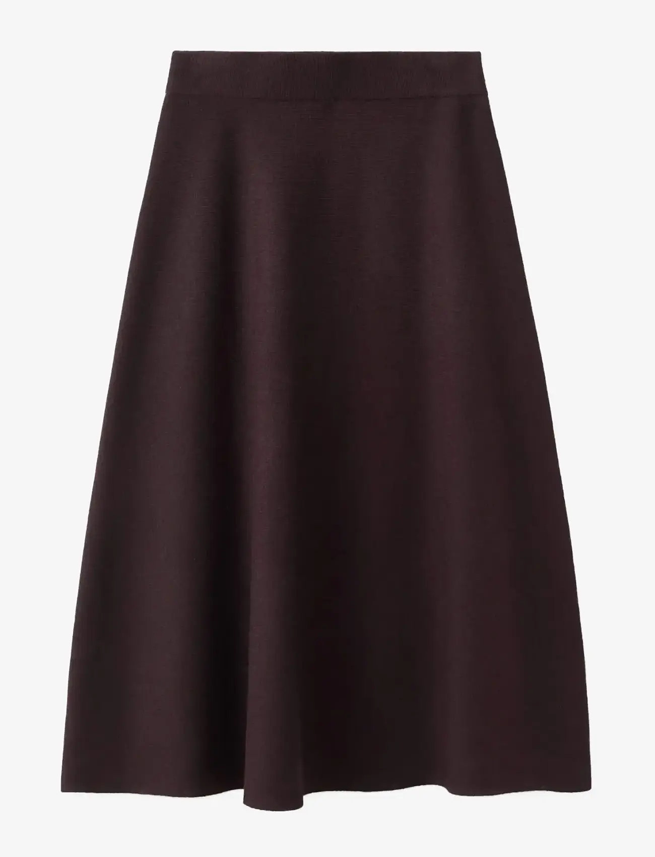 Mango - Wool-blend knitted skirt - stickade kjolar - dark red - 1