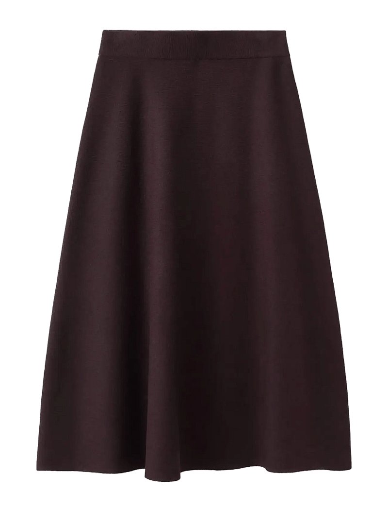 Mango - Wool-blend knitted skirt - stickade kjolar - dark red - 1