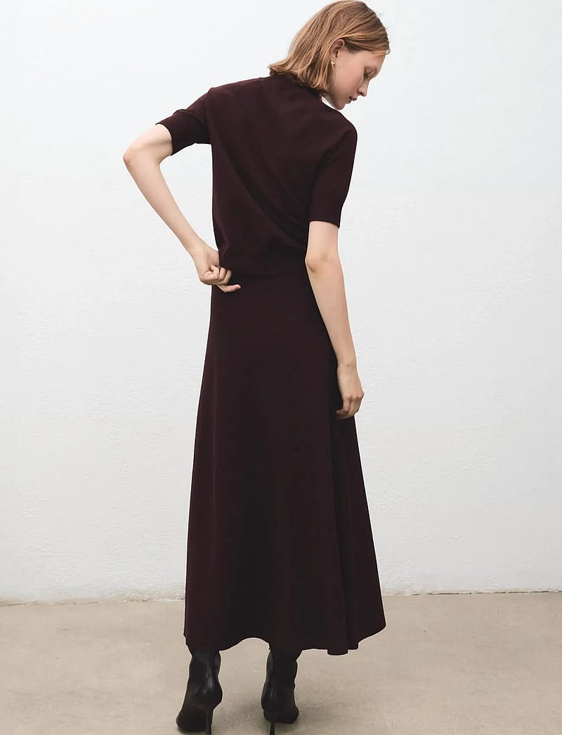 Mango - Wool-blend knitted skirt - stickade kjolar - dark red - 2