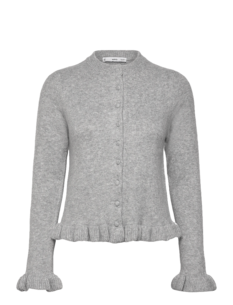 Mango - Ruffle knit cardigan - cardigans - medium grey - 0