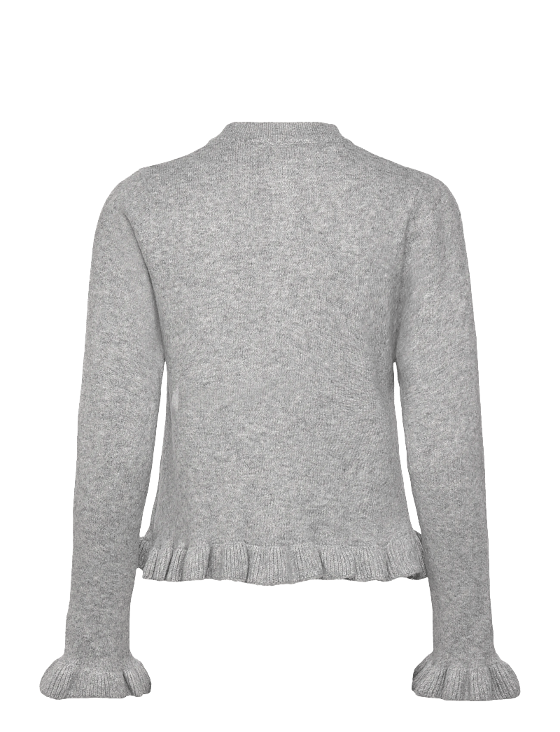 Mango - Ruffle knit cardigan - cardigans - medium grey - 1