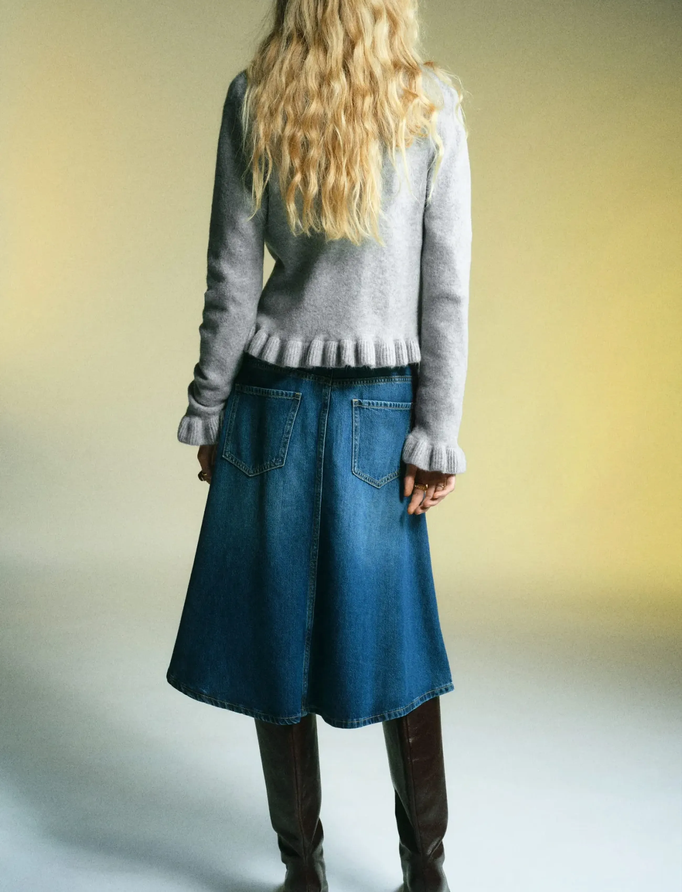 Mango - Ruffle  knit cardigan - madalaimad hinnad - medium grey - 3