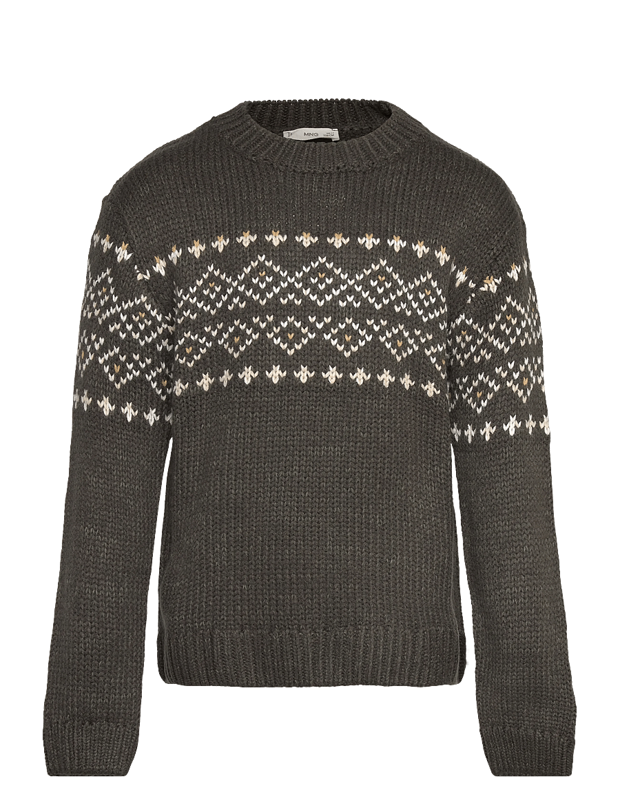 Mango - Jacquard knitted sweater - stickade tröjor - dark green - 0