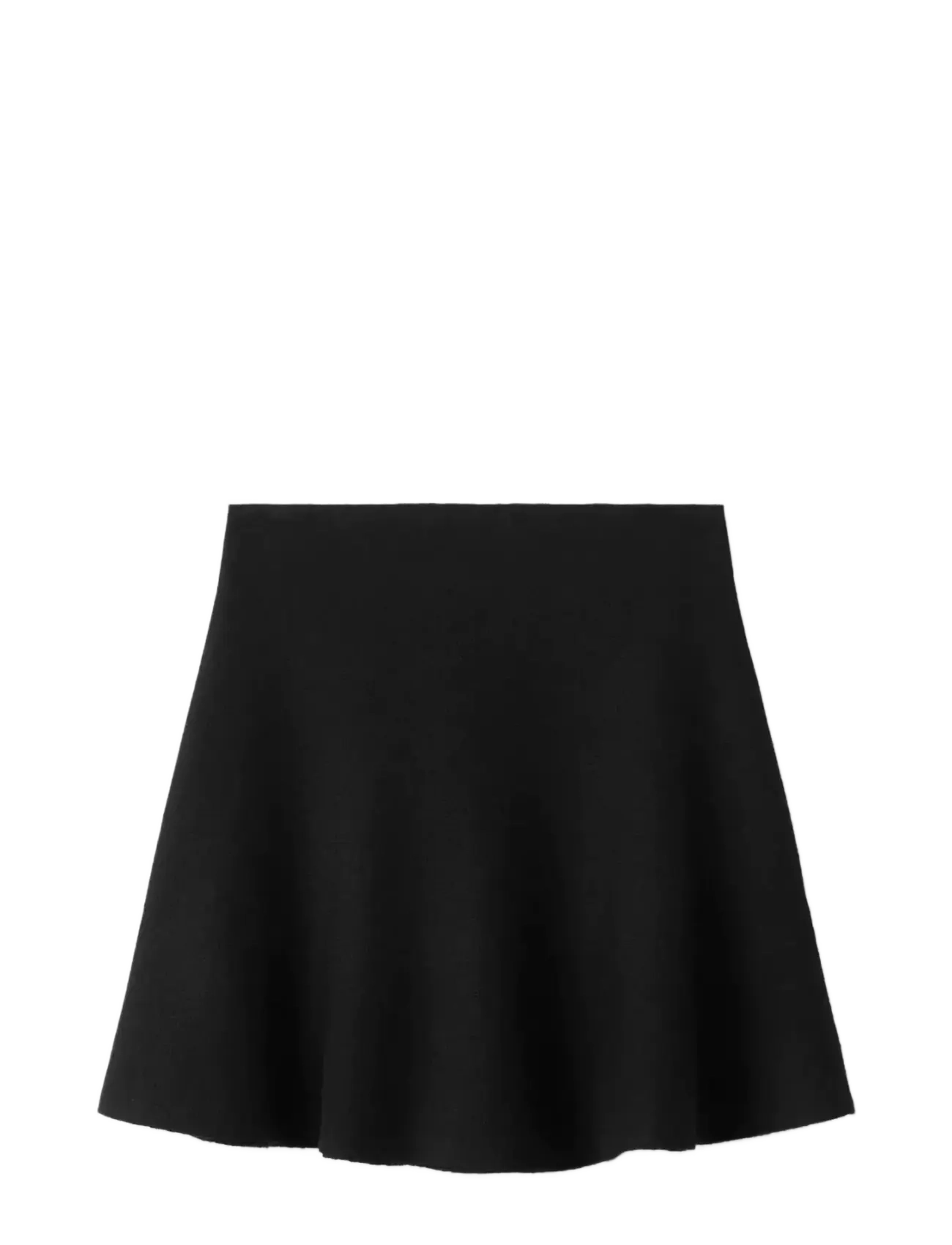 Mango Flared knitted skirt - Röcke - BLACK / black