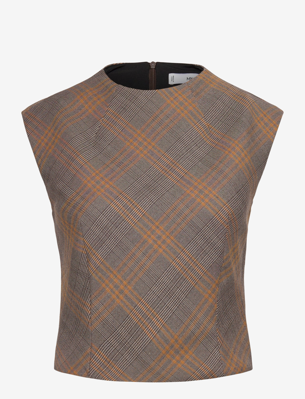 Mango - Fitted check top - laveste priser - brown - 1