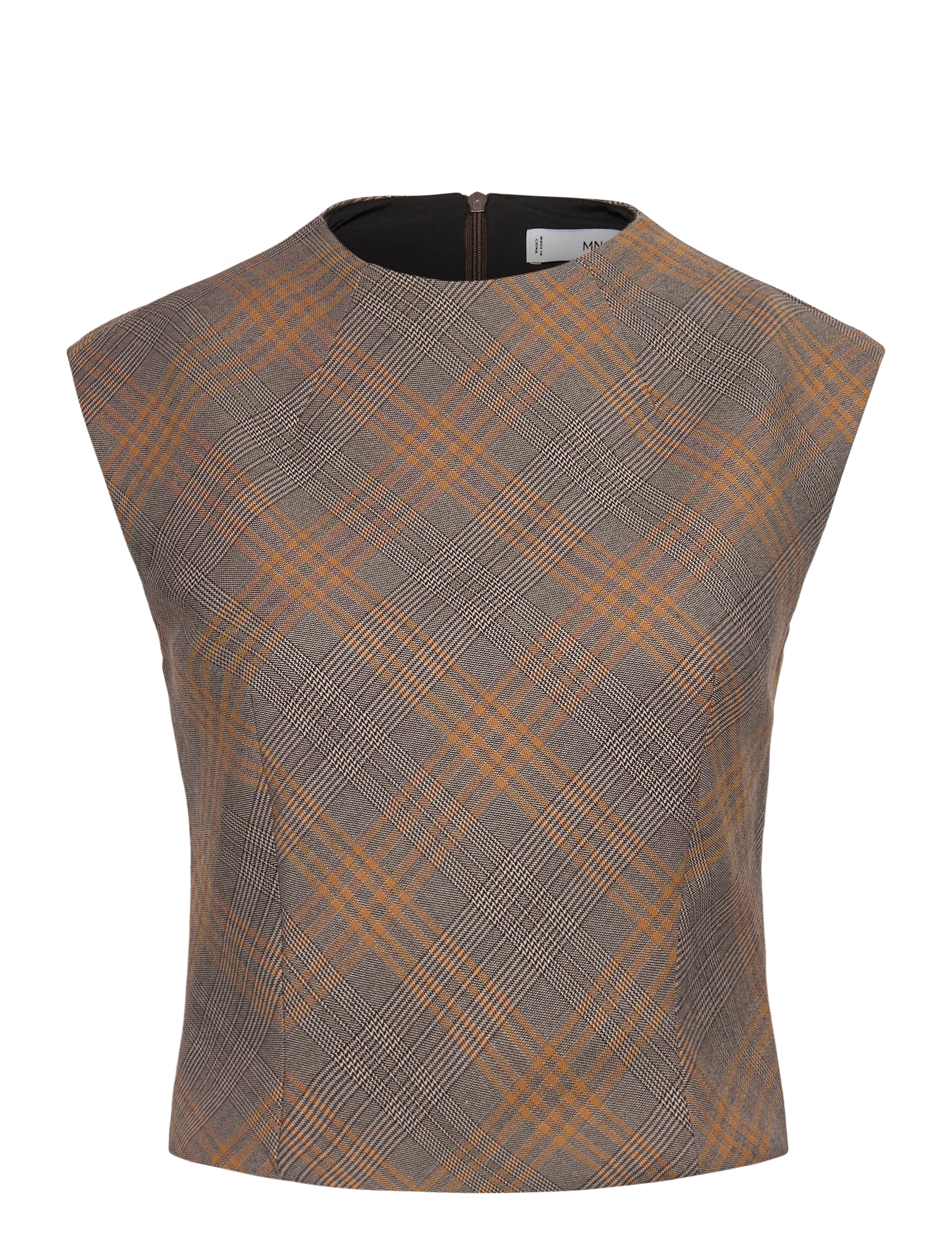 Mango Fitted check top - Angebote - BROWN / multi