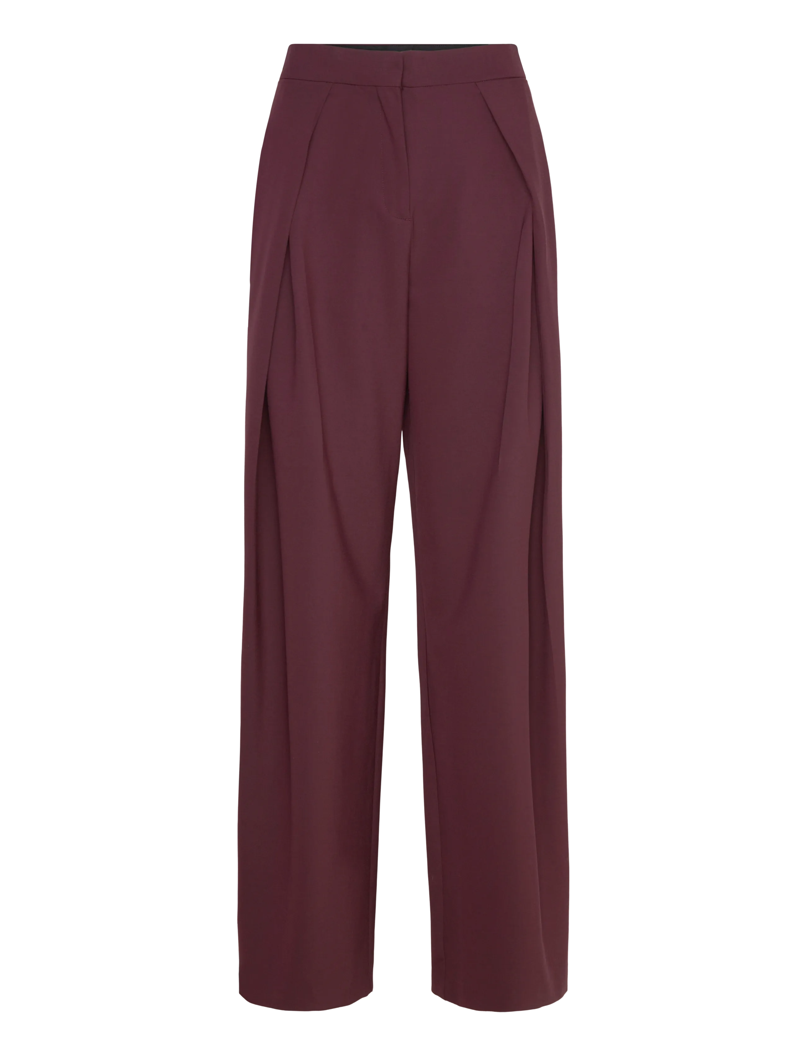 MANGO Pleated Wide Bein Hosen Burgundy - 38 - Damen