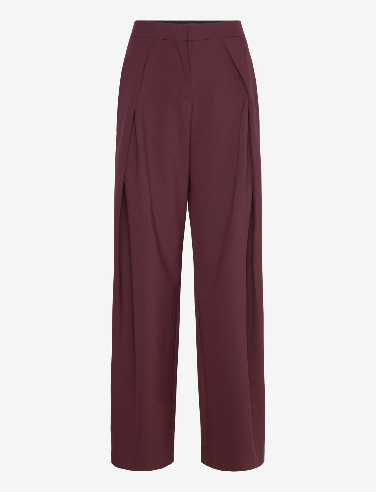 Mango - Pleated wide leg trousers - bukser med brede ben - dark red - 1