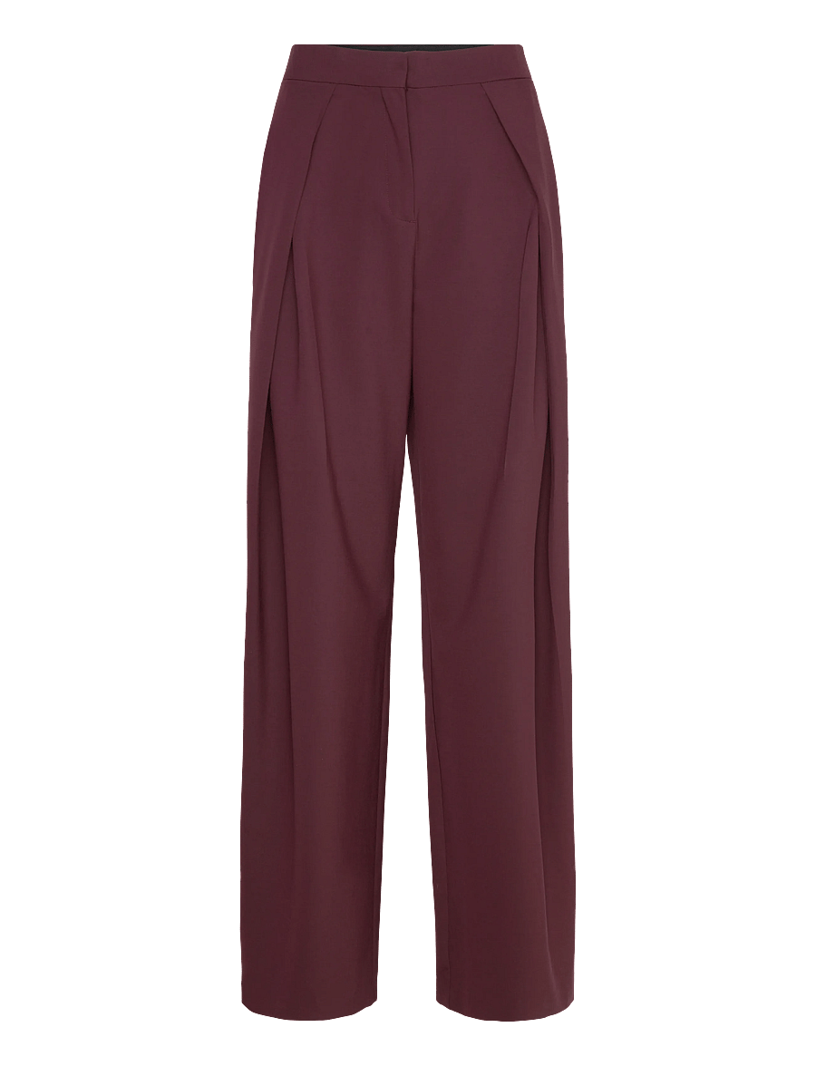Mango - Pleated wide leg trousers - hosen mit weitem bein - dark red - 1