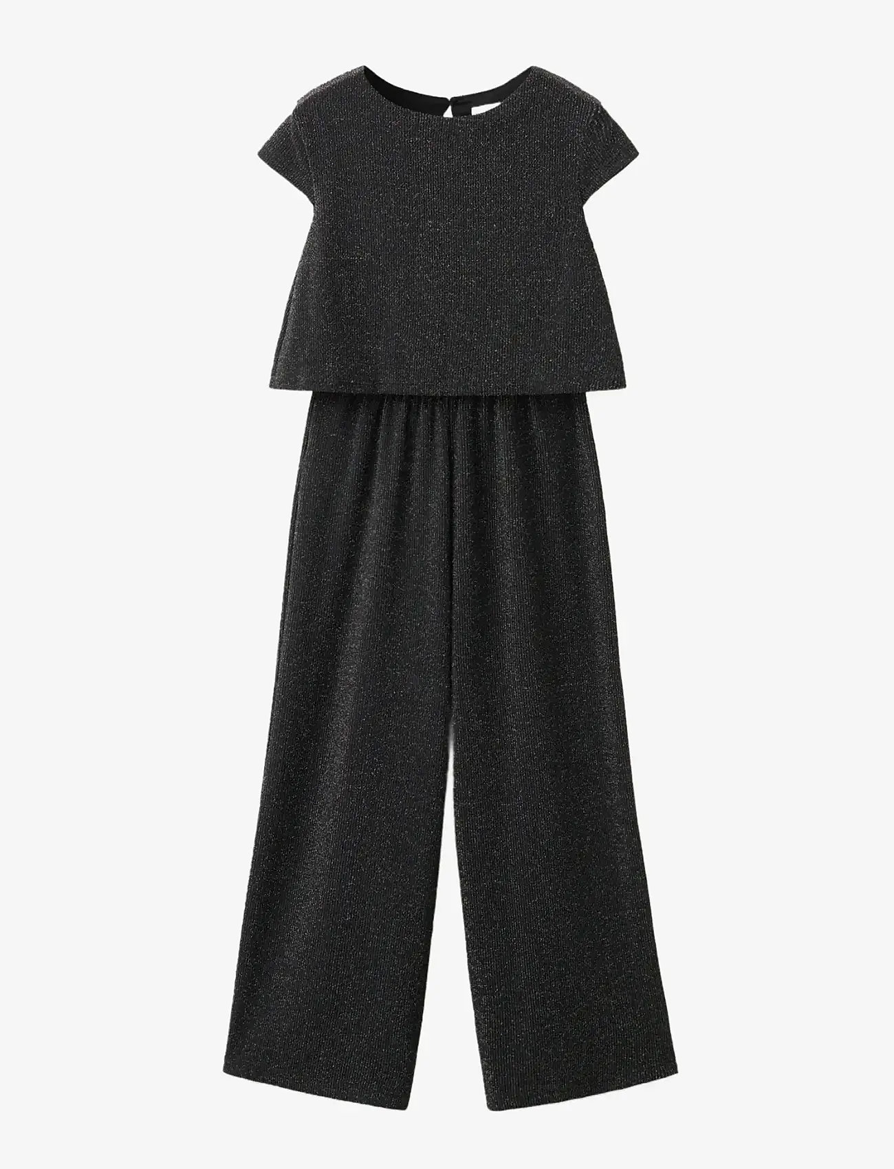Mango - Lurex long jumpsuit - buksedragter - black - 1