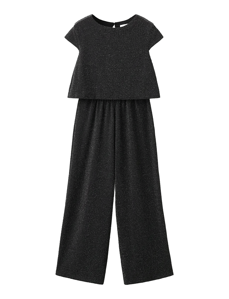 Mango - Lurex long jumpsuit - buksedragter - black - 1