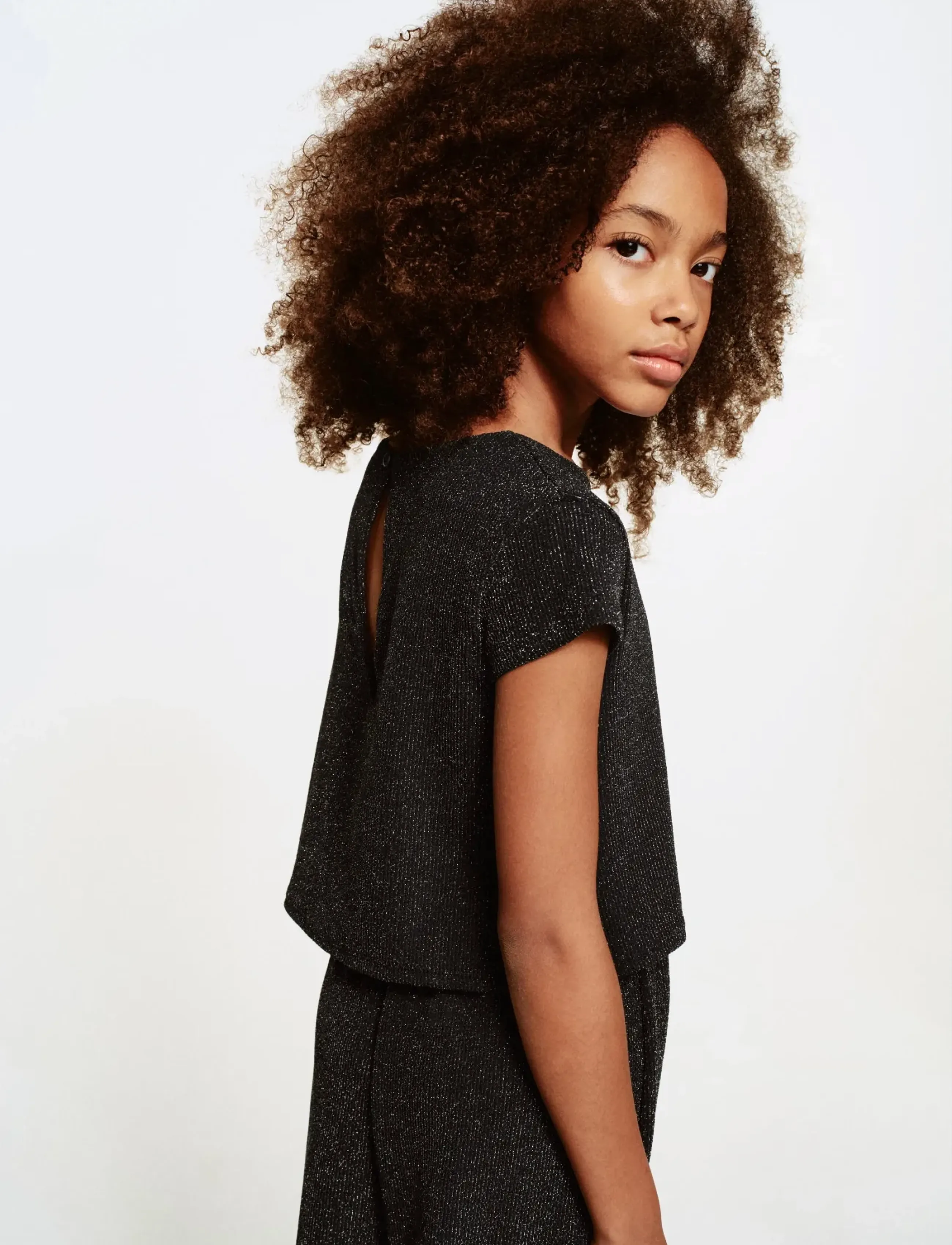 Mango Lurex long jumpsuit - Buksedragter - BLACK / black