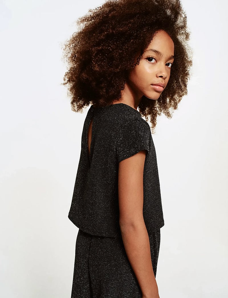 Mango - Lurex long jumpsuit - buksedragter - black - 0