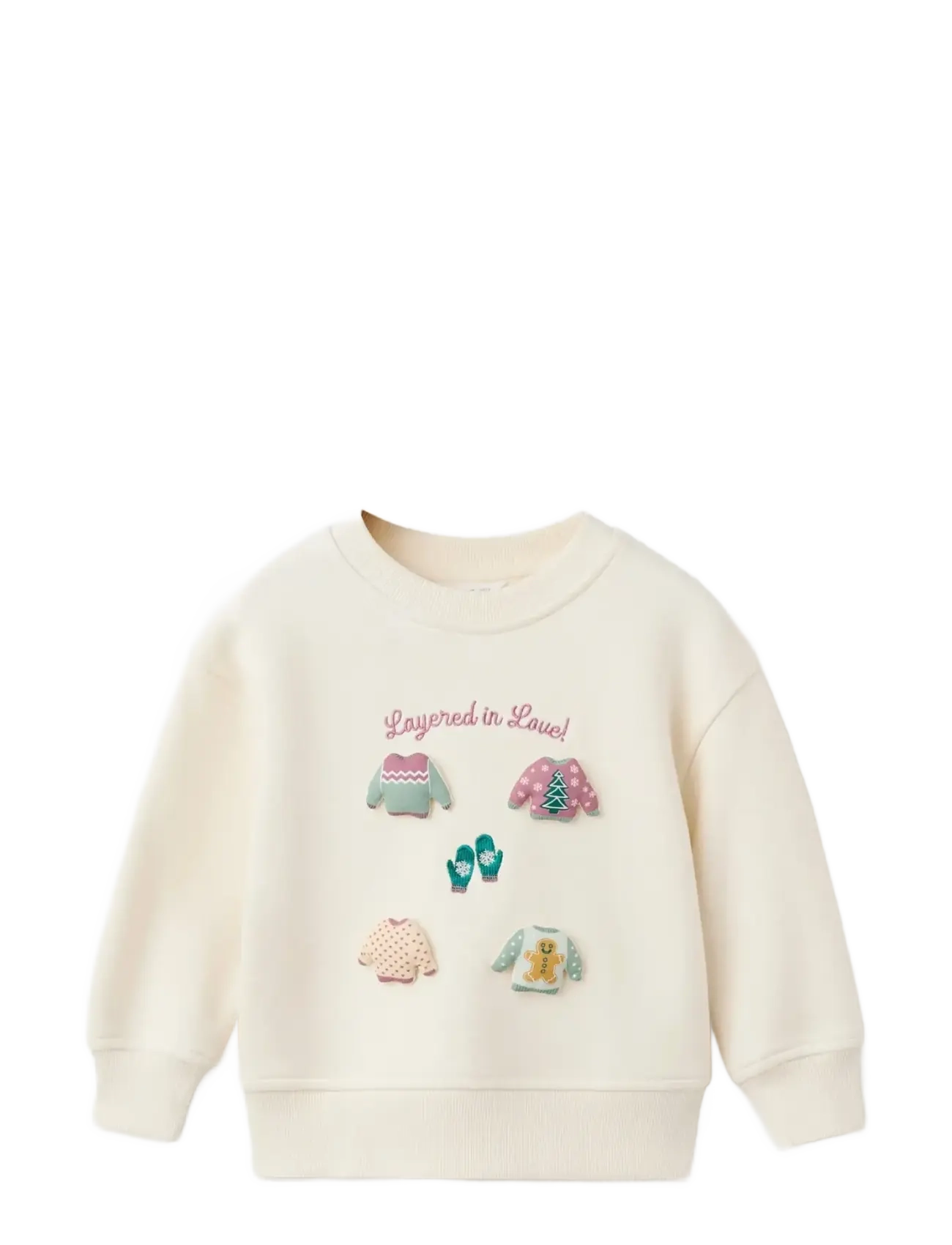 MANGO Patch Sweatshirt Cream - 9-12M - Kinder