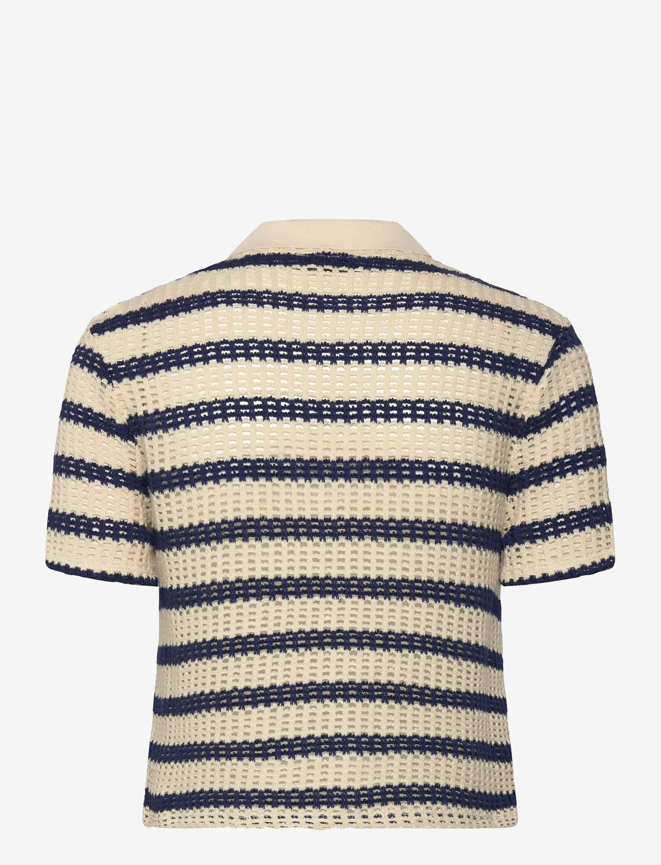 Mango - Short sleeve striped cardigan - efterårstøj - navy - 1