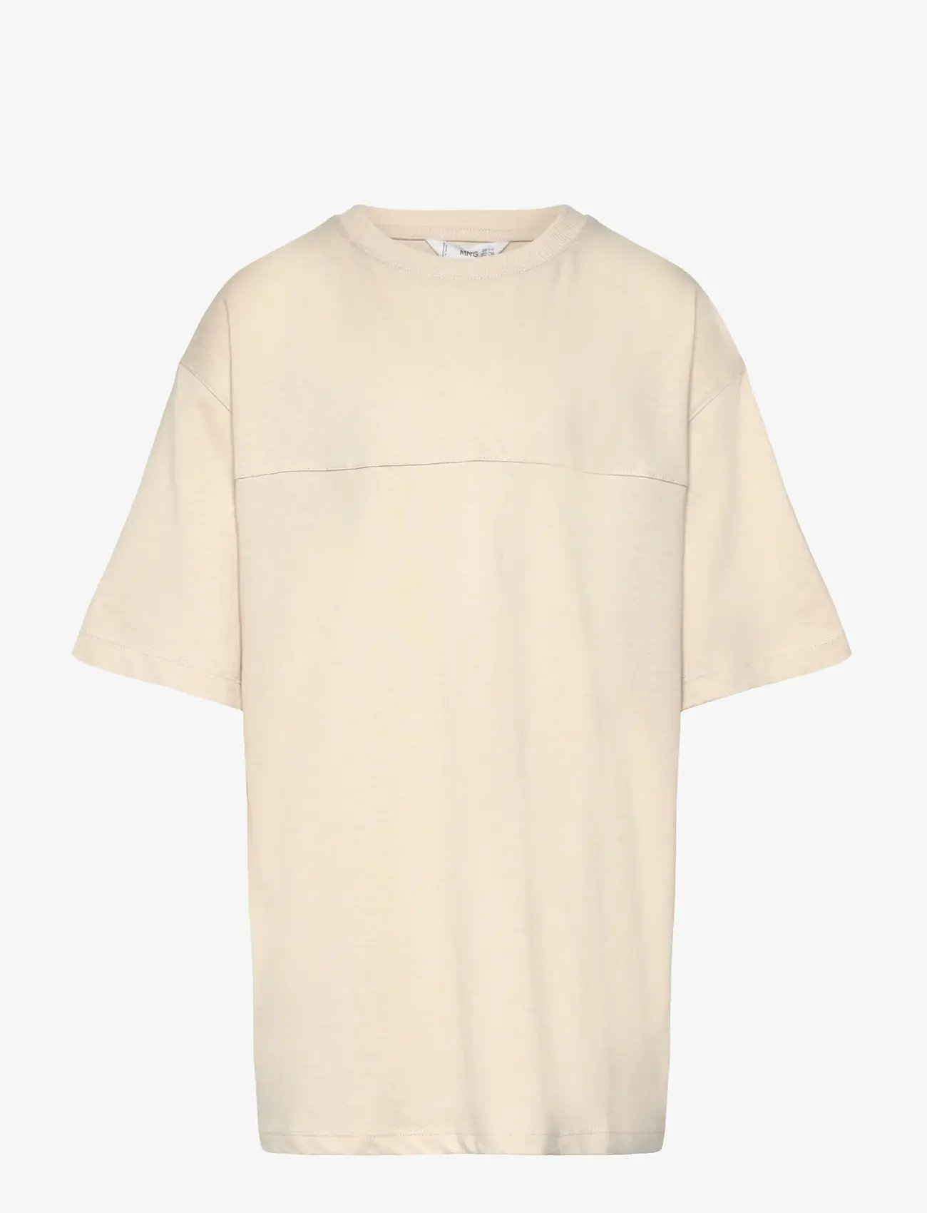Mango - Seam detail T-shirt - kortärmade t-shirts - lt pastel brown - 1