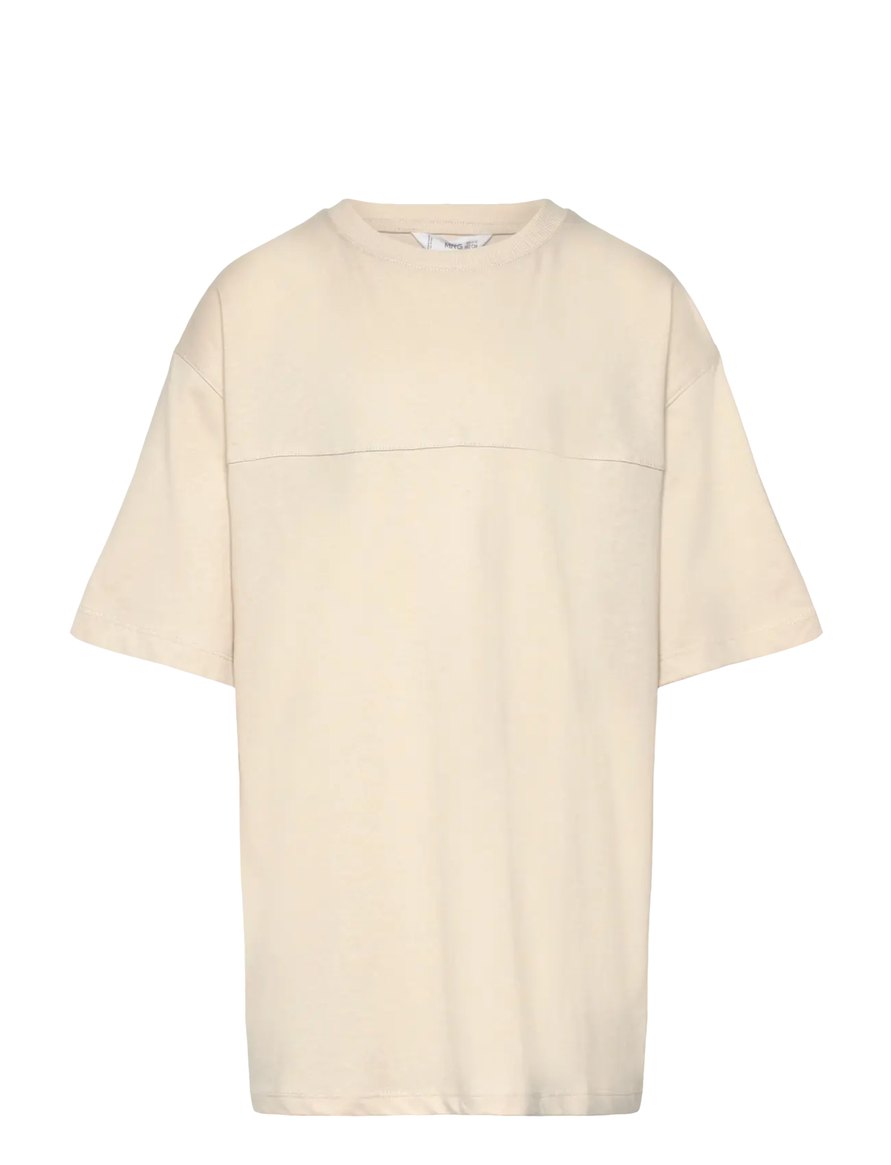 Mango Seam detail T-shirt - Pluusid - LT PASTEL BROWN / cream
