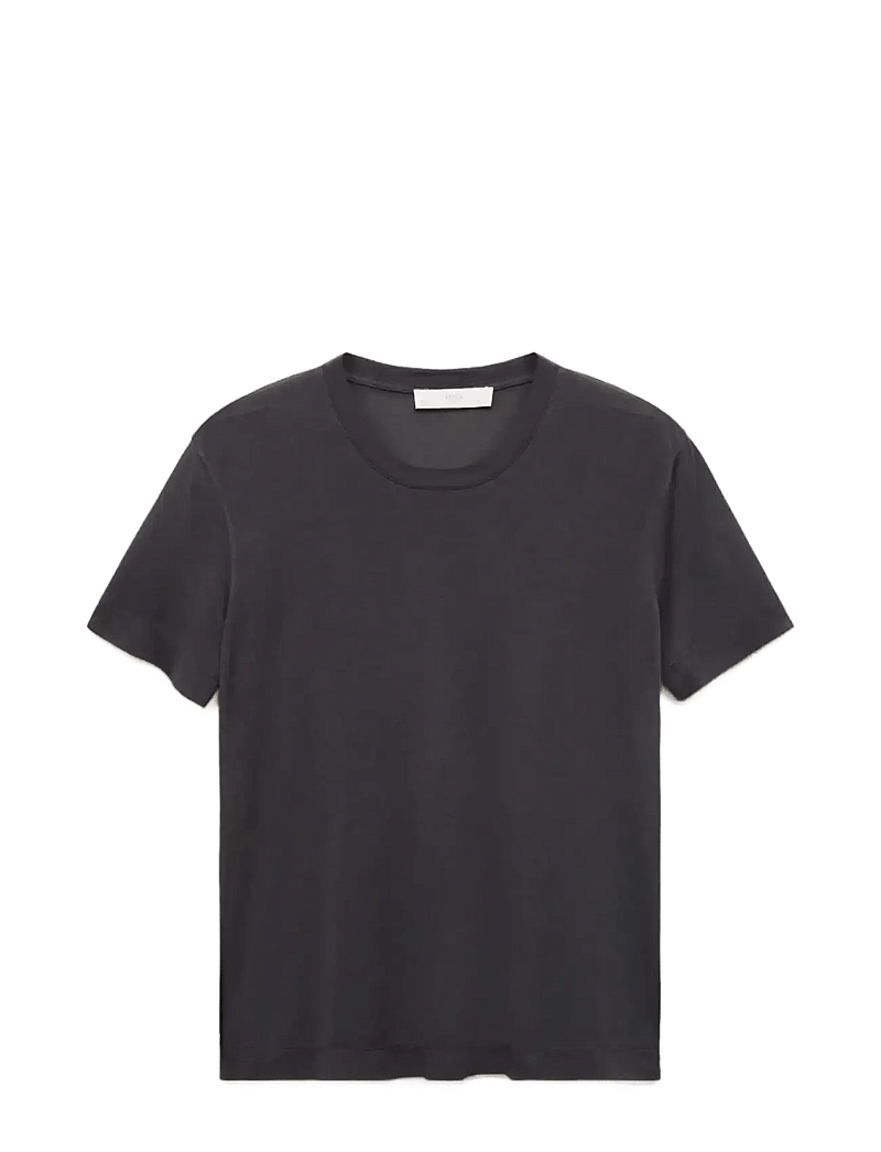 Mango - Short-sleeved micro-modal pyjama top - oberteile - charcoal - 1