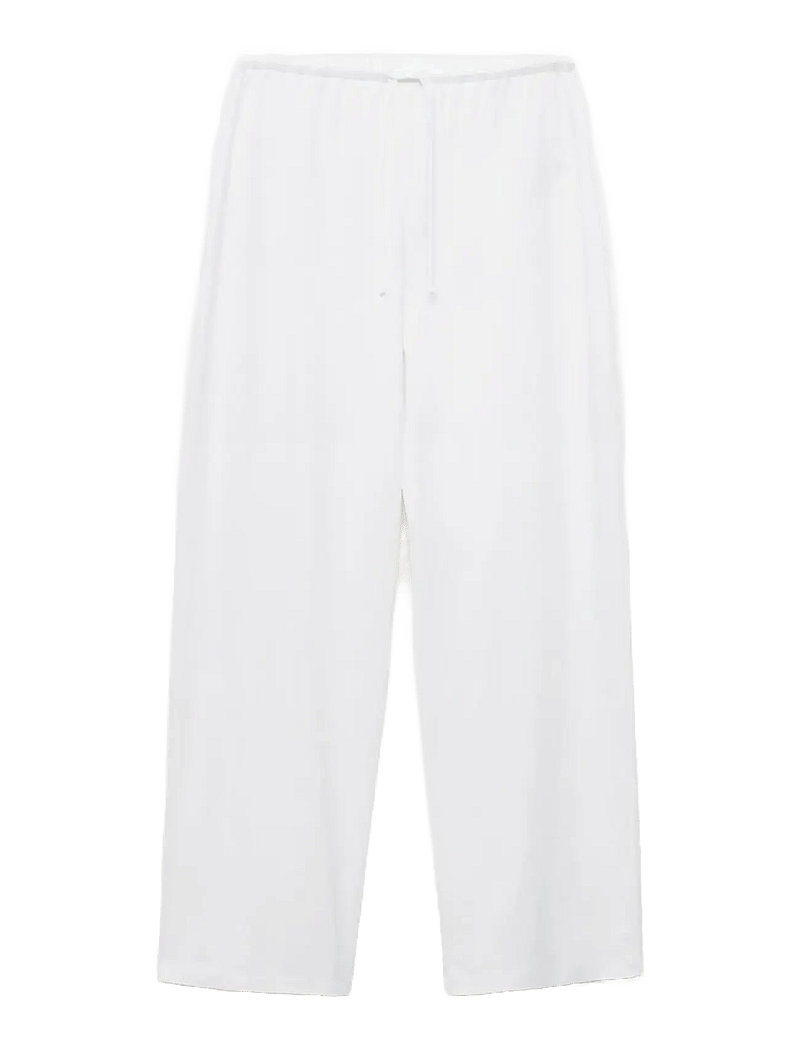 Mango - Long cotton pyjama trousers - pyjamasbyxor - white - 1