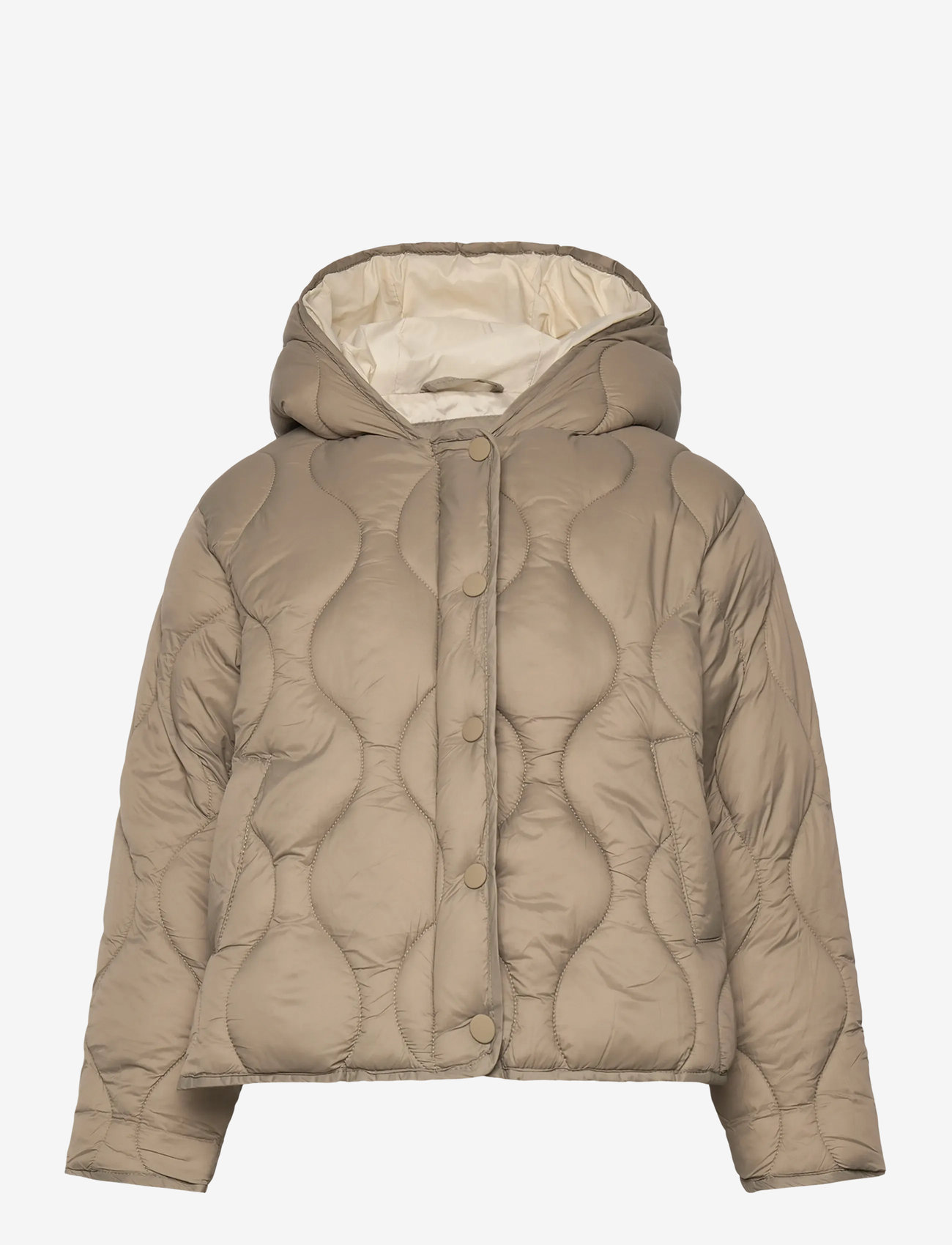 Mango - Hood puffer coat - sügisjakid - beige - khaki - 0