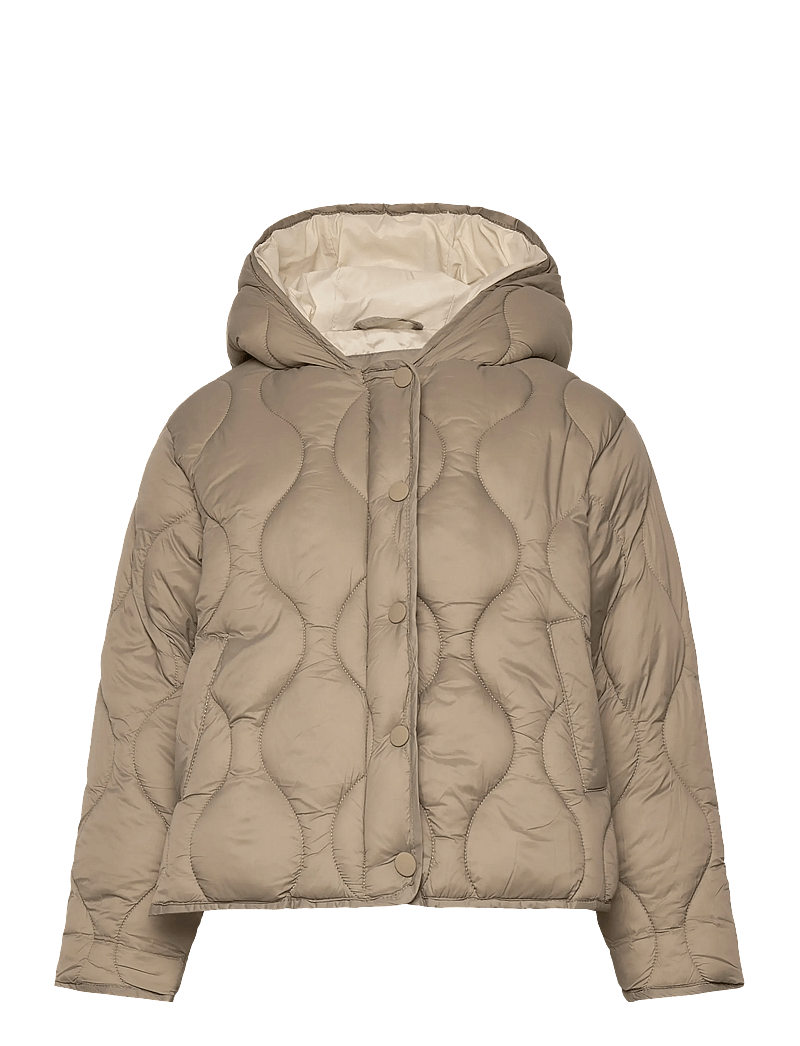 Mango - Hood puffer coat - quiltede jakker - beige - khaki - 1