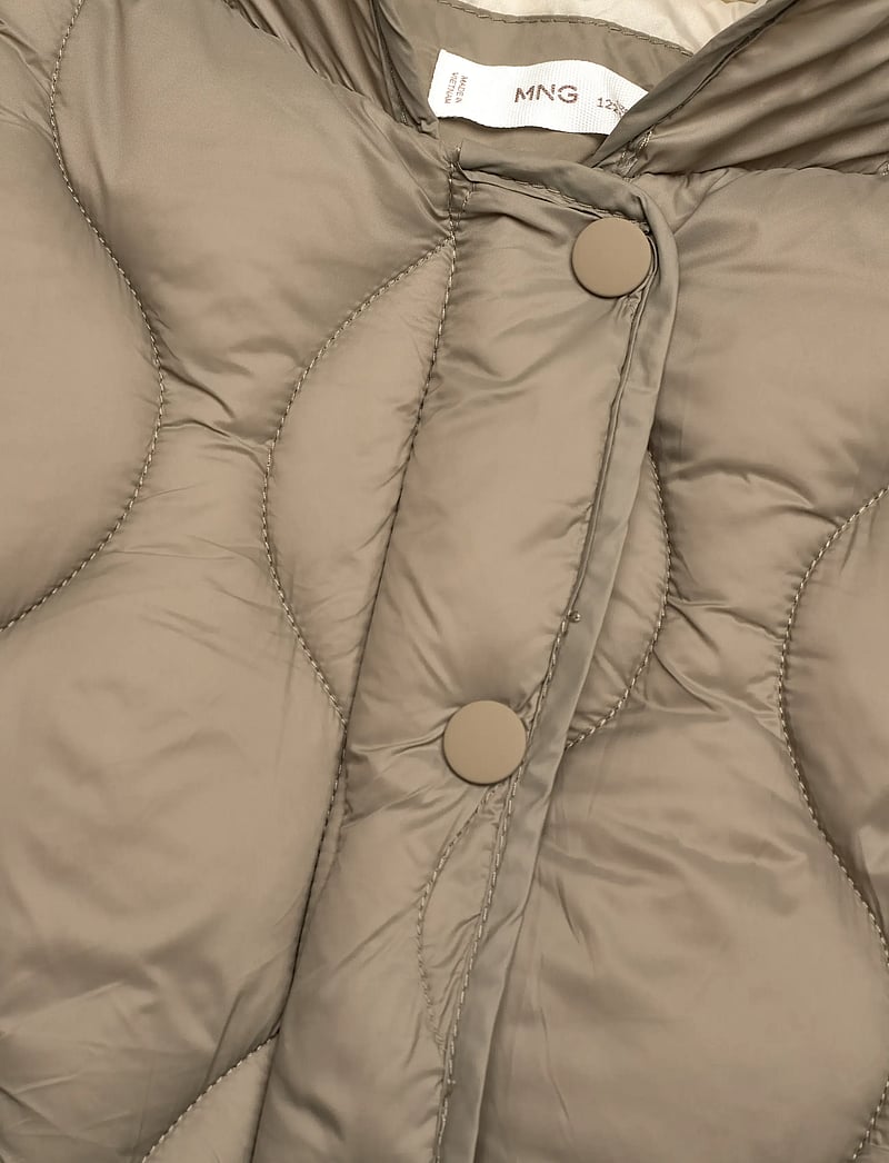 Mango - Hood puffer coat - quiltede jakker - beige - khaki - 3