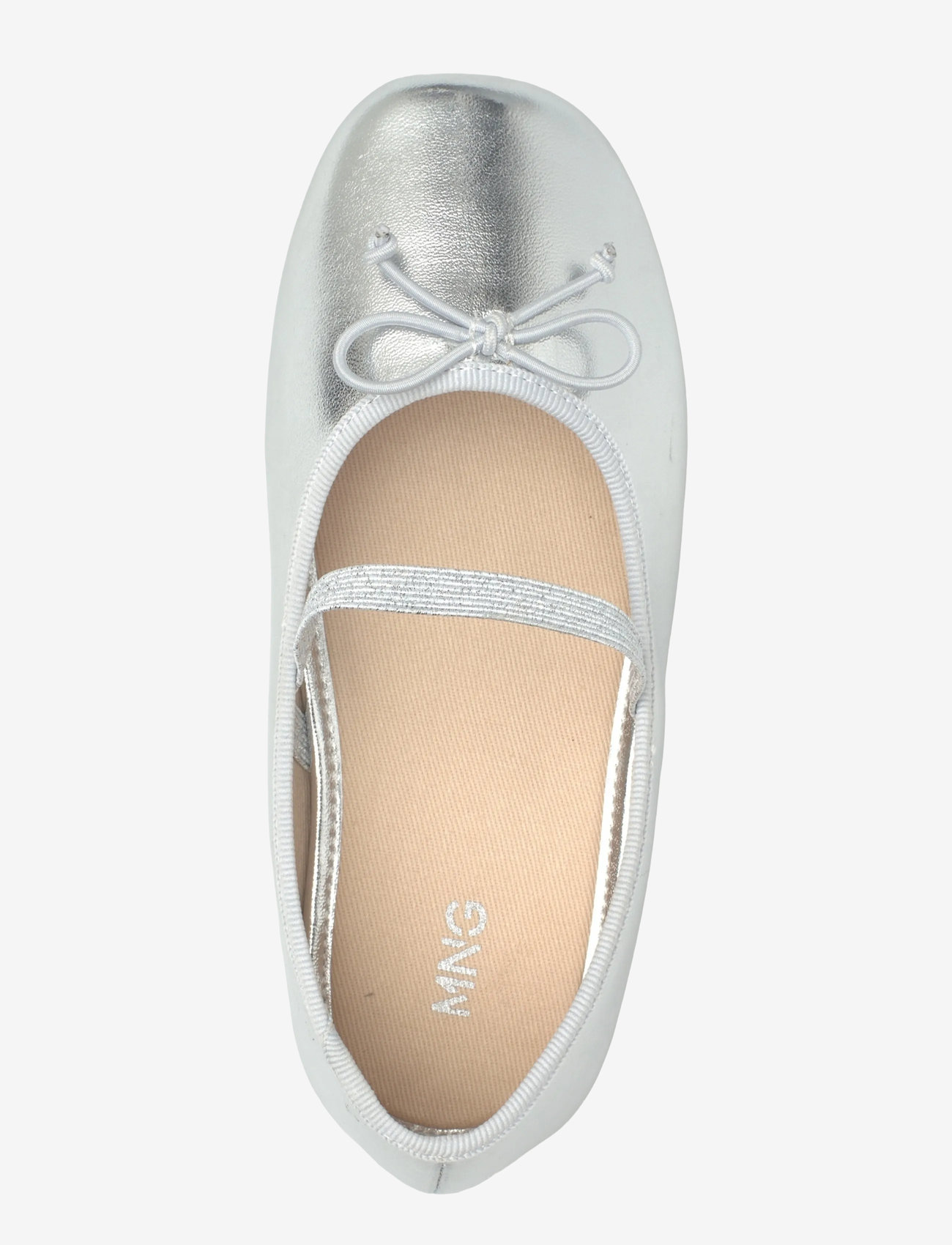 Mango - Metallic ballet flats with bow - die niedrigsten preise - silver - 3