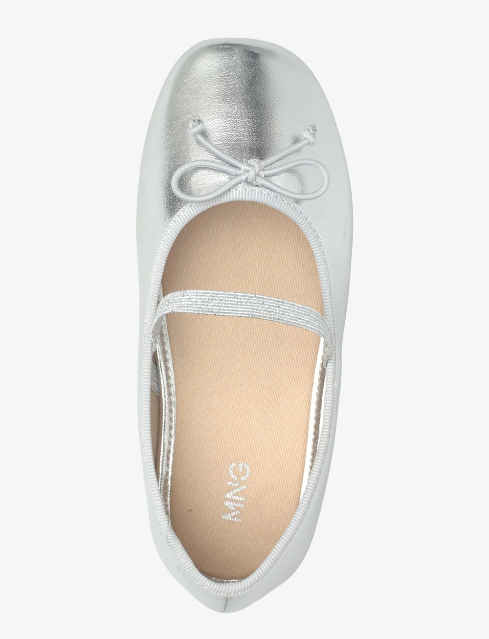 Mango - Metallic ballet flats with bow - ballerinas & slipper - silver - 3