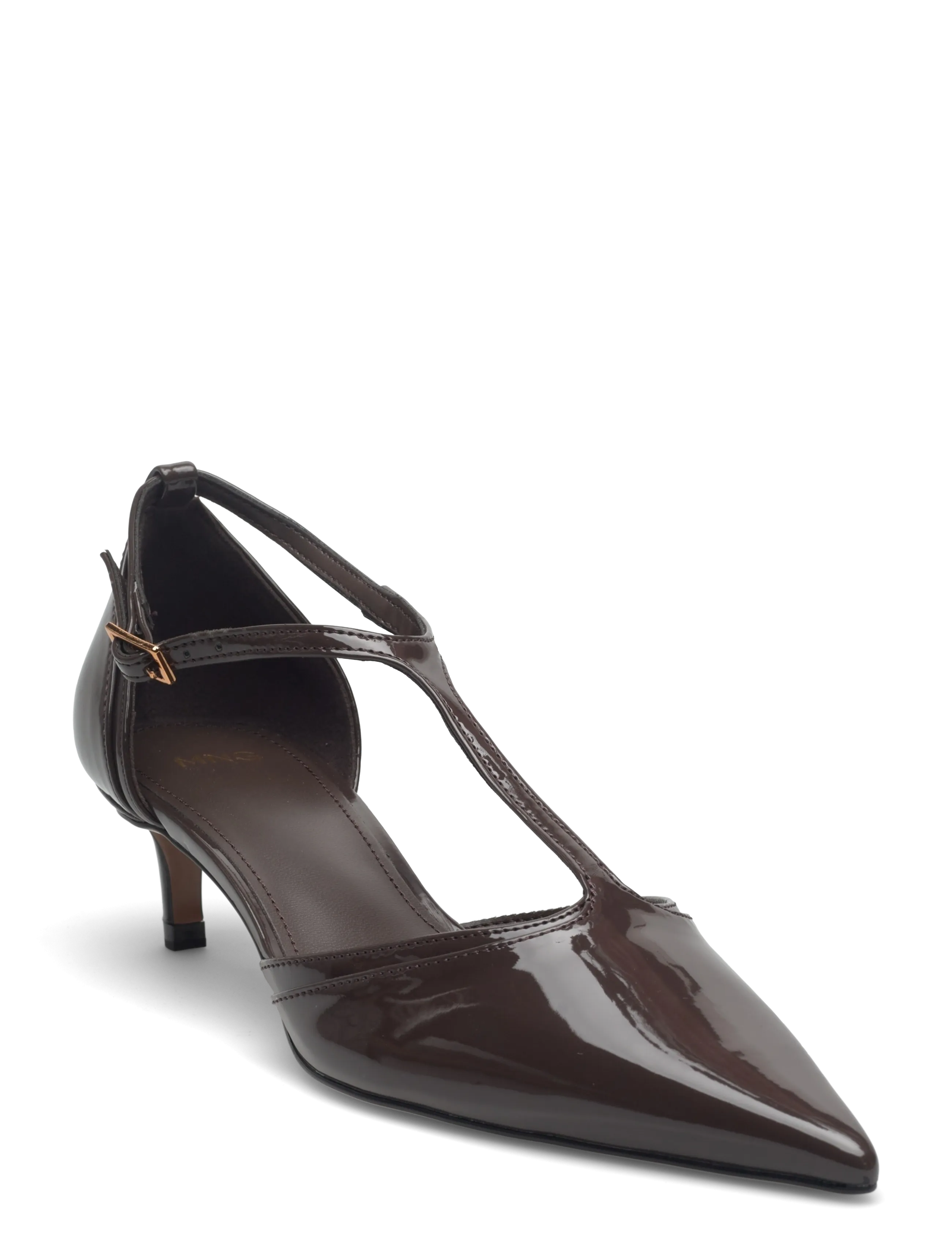 Mango Kitten-heel patent leather shoes - Schuhe - BEIGE - KHAKI / brown