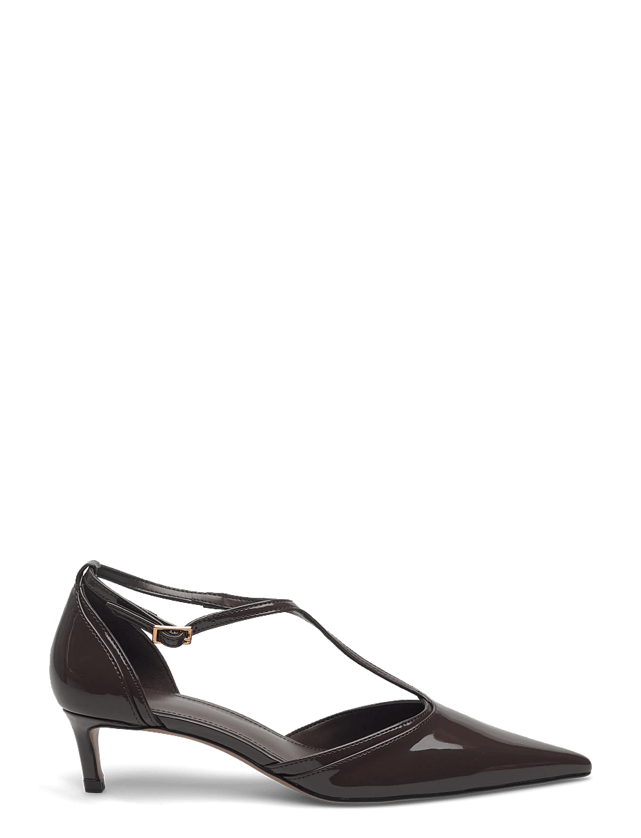 Mango - Kitten-heel patent leather shoes - pumps - beige - khaki - 1