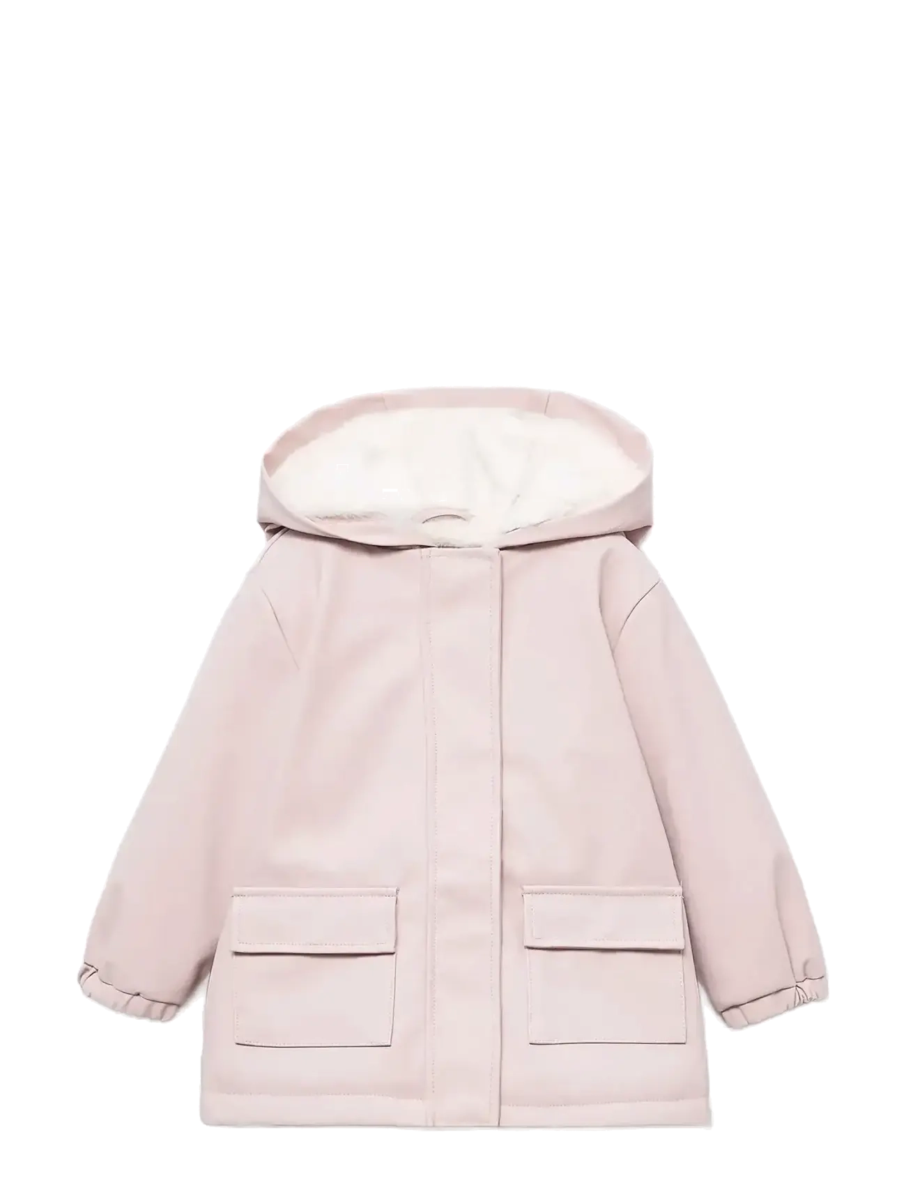 Rubberised coat with fur-effect lining - PINK