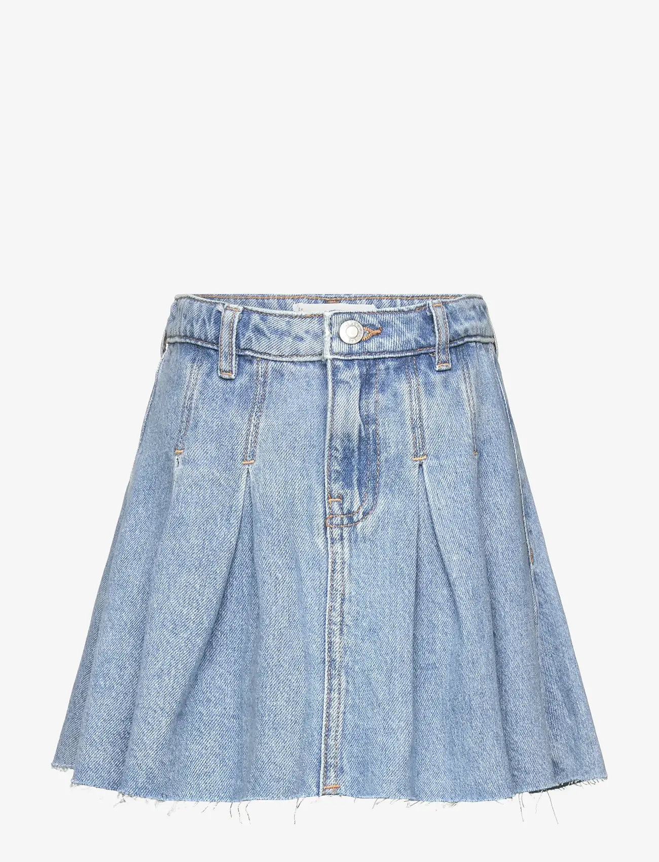 Mango - Pleated denim skirt - minihameet - open blue - 0