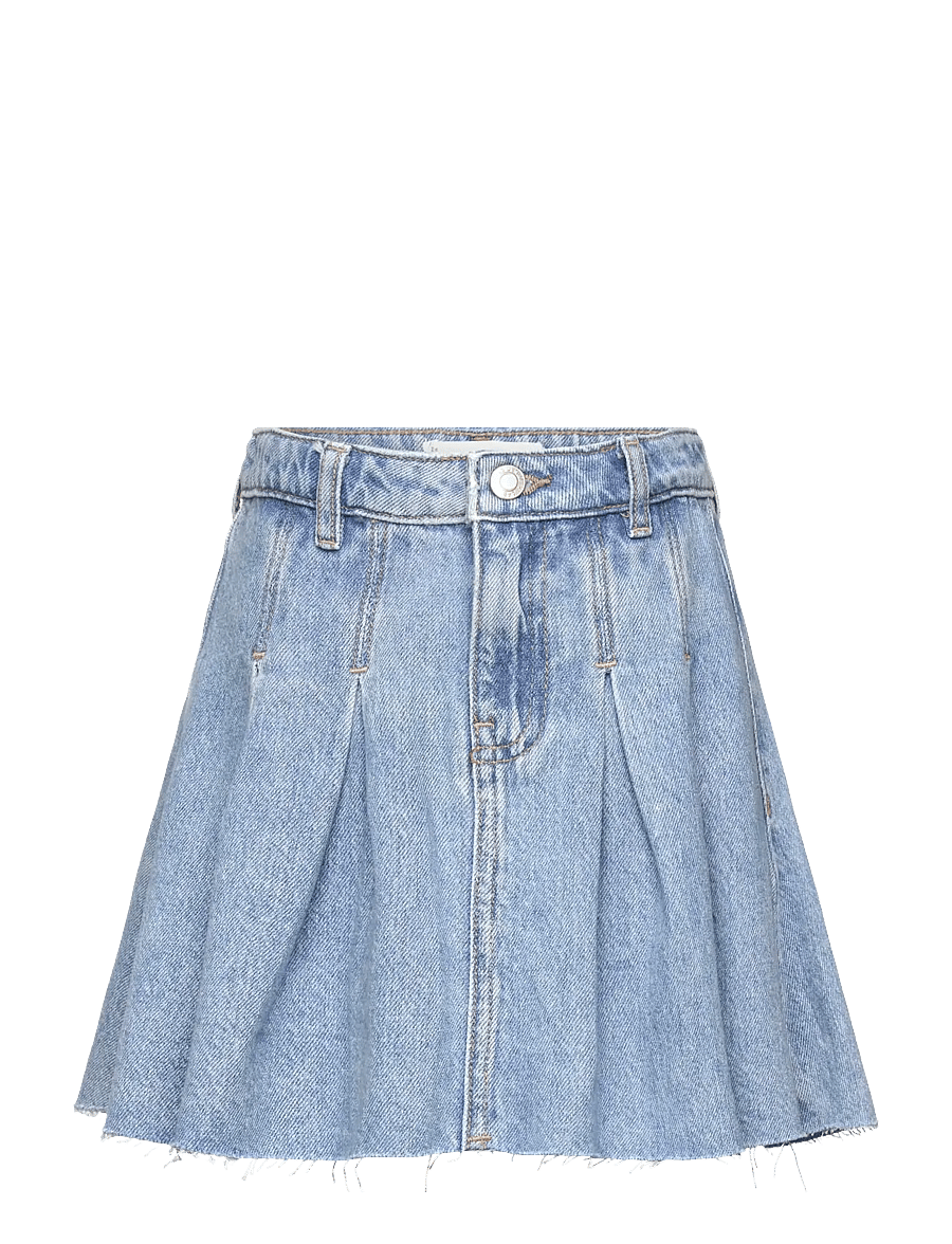 Mango - Pleated denim skirt - korta kjolar - open blue - 0