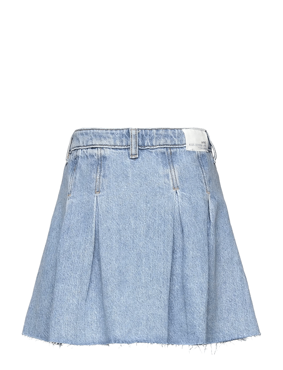 Mango - Pleated denim skirt - korta kjolar - open blue - 1