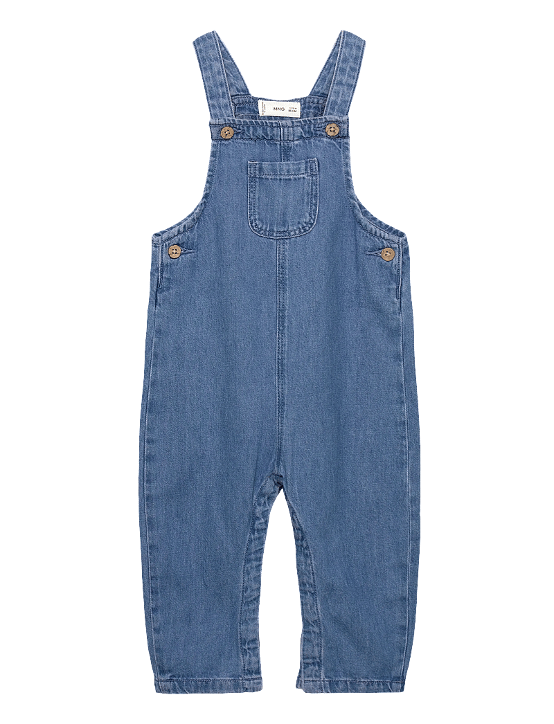 Mango - Denim pockets dungarees - hängselbyxor - open blue - 0