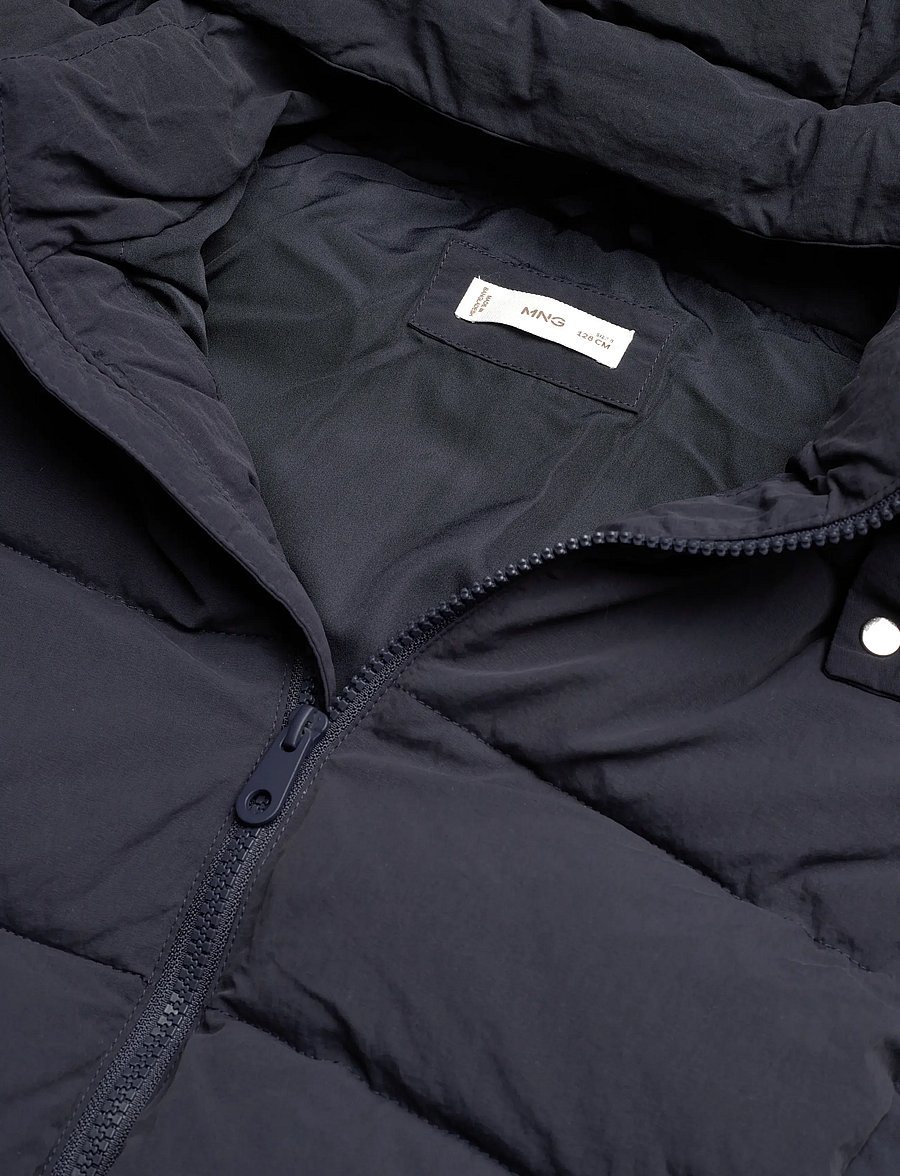 Mango - Hood puffer coat - vinterjackor - navy - 4