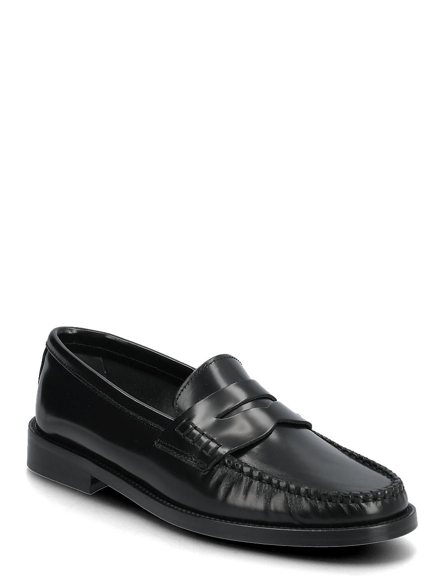 Mango - Gathered leather moccasin - mode trends - black - 1