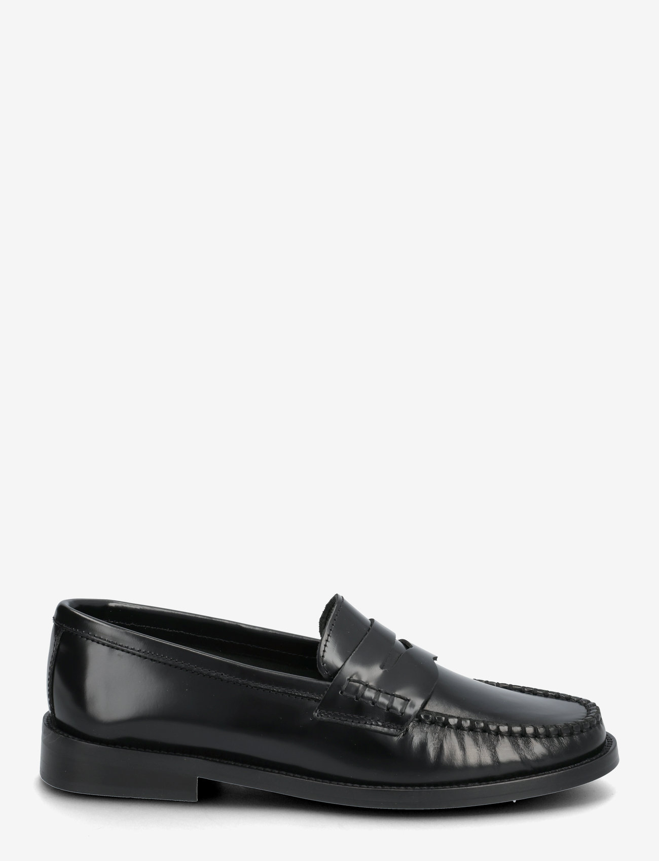 Mango - Gathered leather moccasin - black - 2