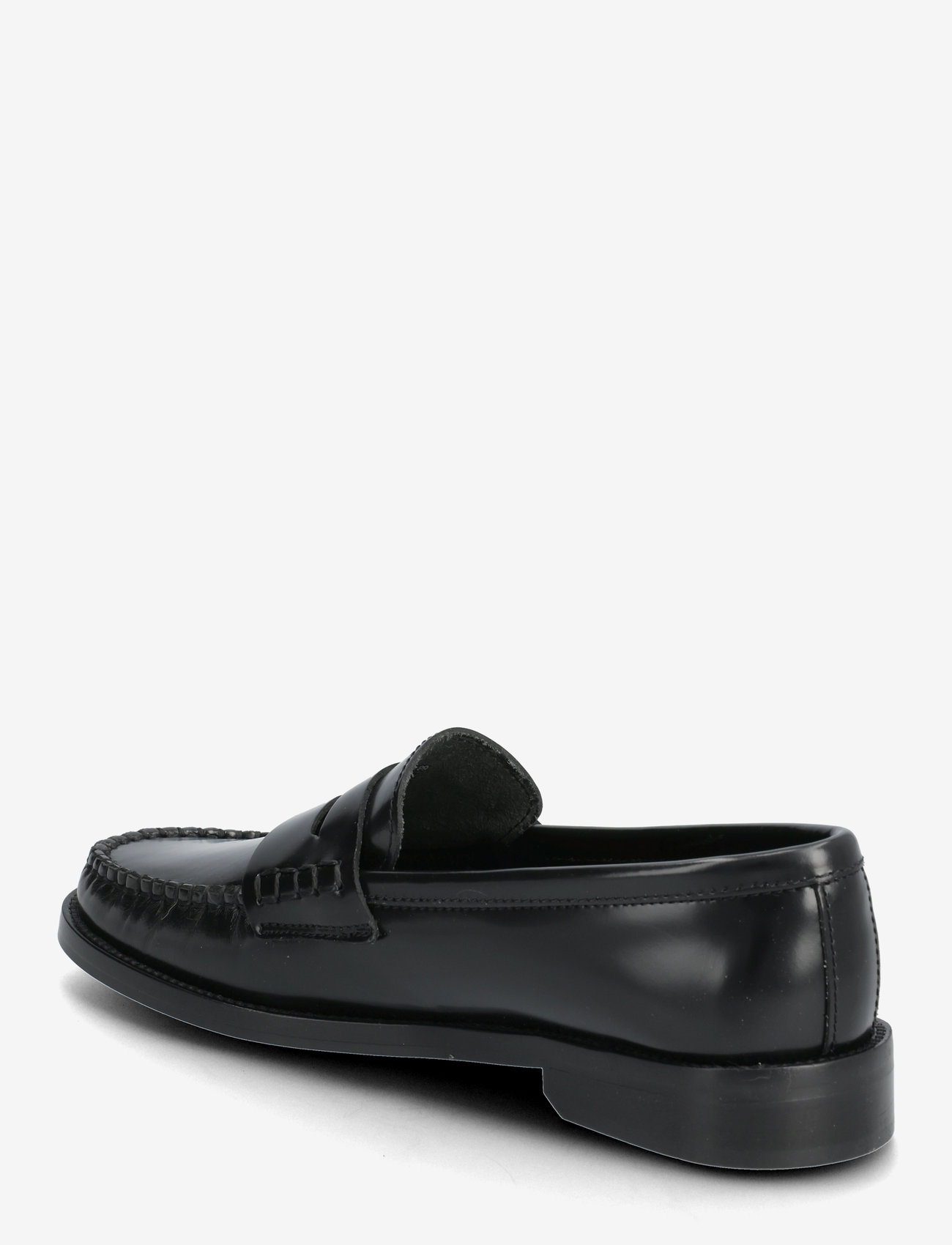 Mango - Gathered leather moccasin - black - 3