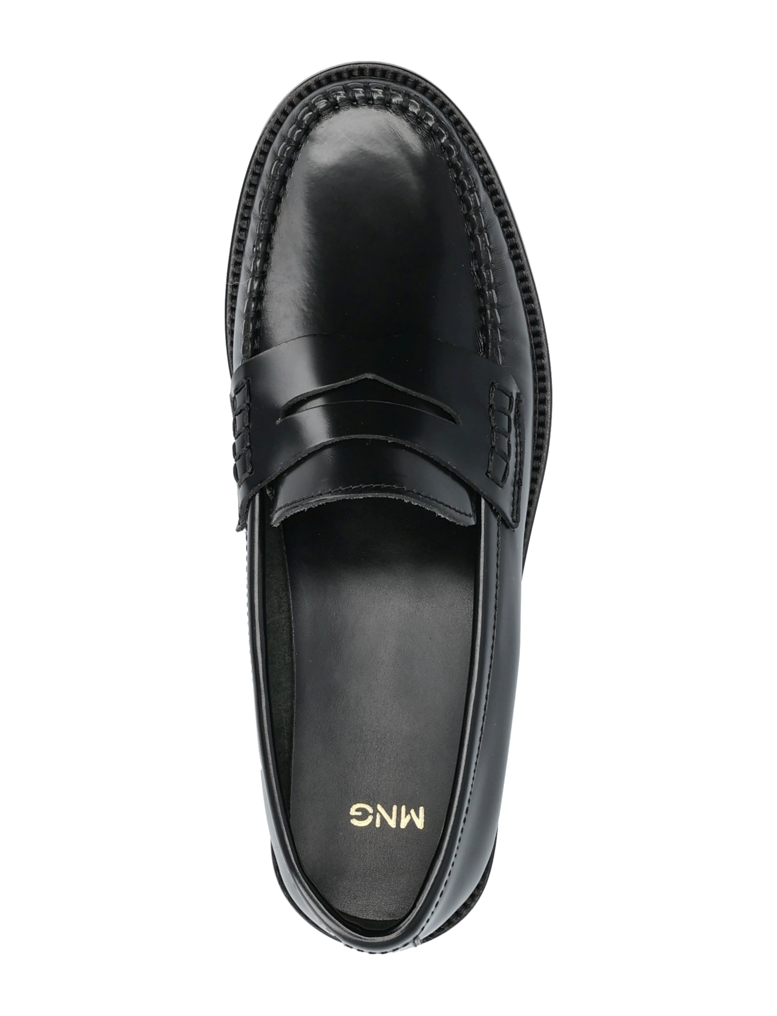 Mango - Gathered leather moccasin - mode trends - black - 4