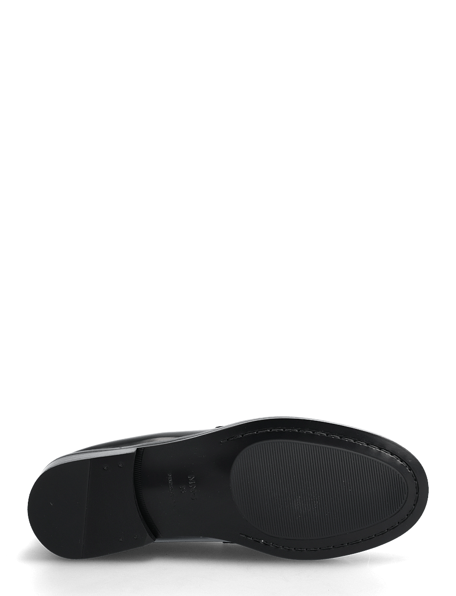 Mango - Gathered leather moccasin - mode trends - black - 5