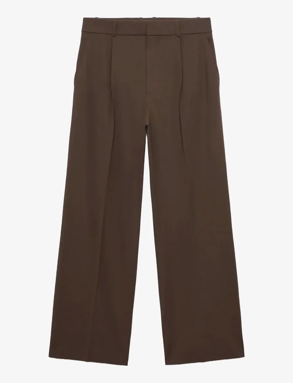 Mango - Low-rise wide-leg trousers - kostymbyxor - brown - 1