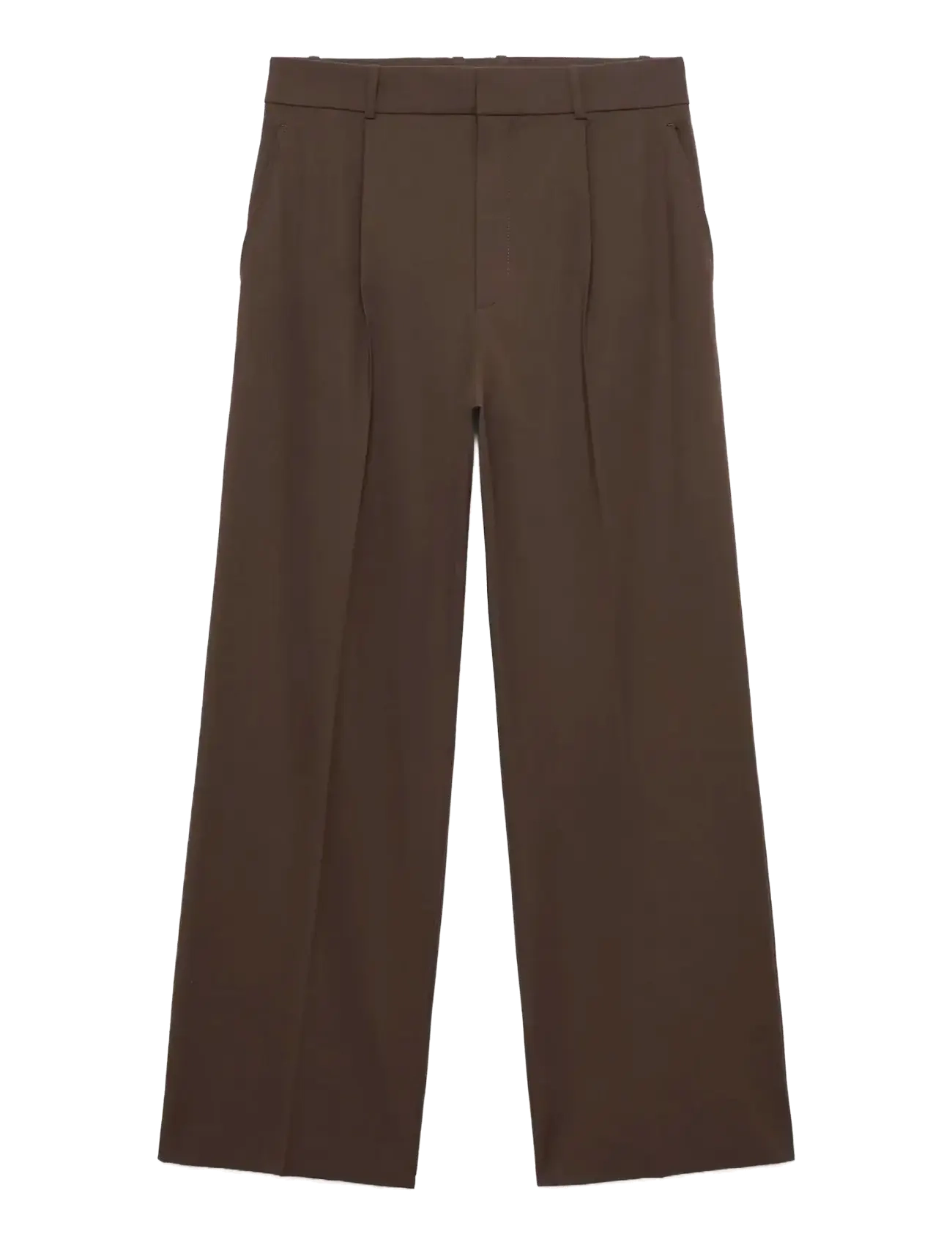 Mango Low-rise wide leg trousers - Byxor - BROWN / brown