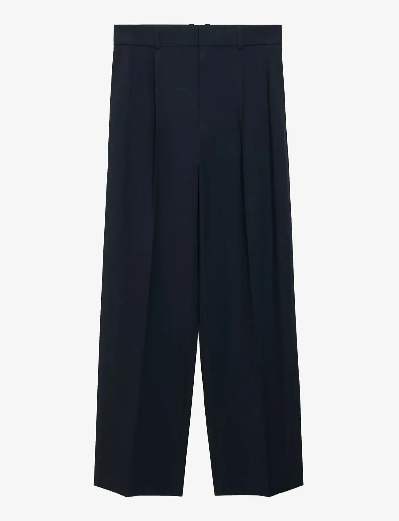 Mango - Low-rise wide leg trousers - dalykinio stiliaus kelnės - navy - 0