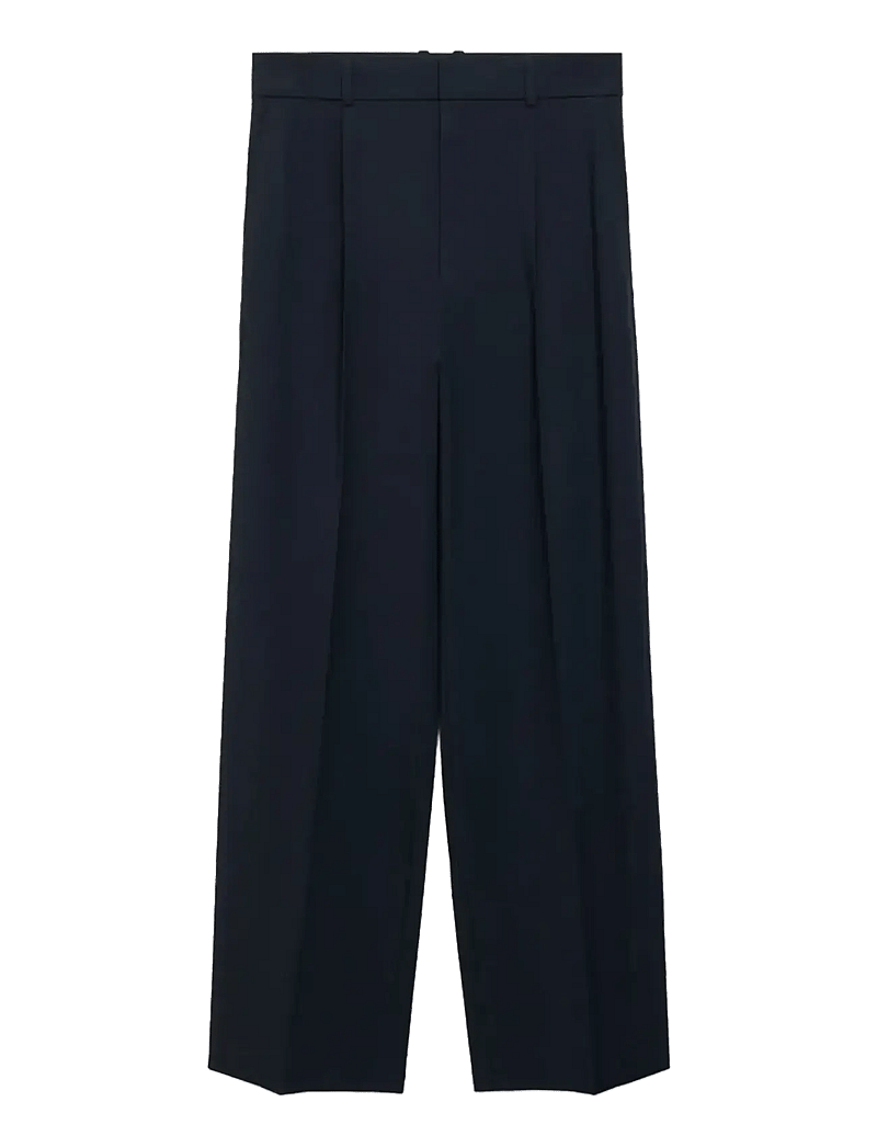 Mango - Low-rise wide leg trousers - kostymbyxor - navy - 1