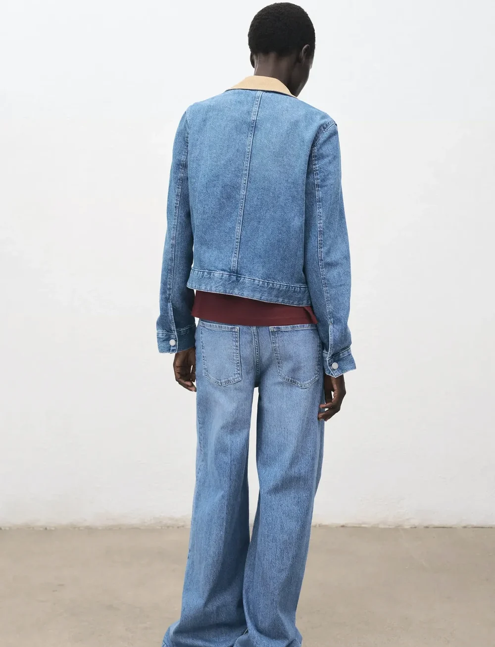 Mango - Corduroy collar denim jacket - denimjakker - open blue - 2