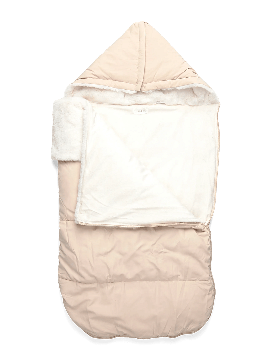 Mango - Fur-effect walking bag - barnvagnar & tillbehör - light beige - 1