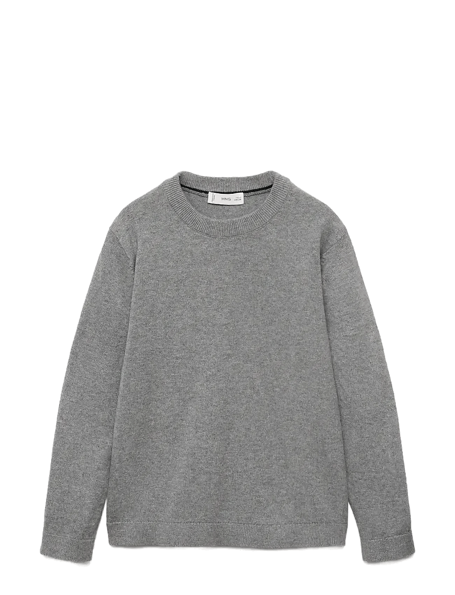 Mango - Essential cotton-blend sweater - trøjer - medium grey - 1